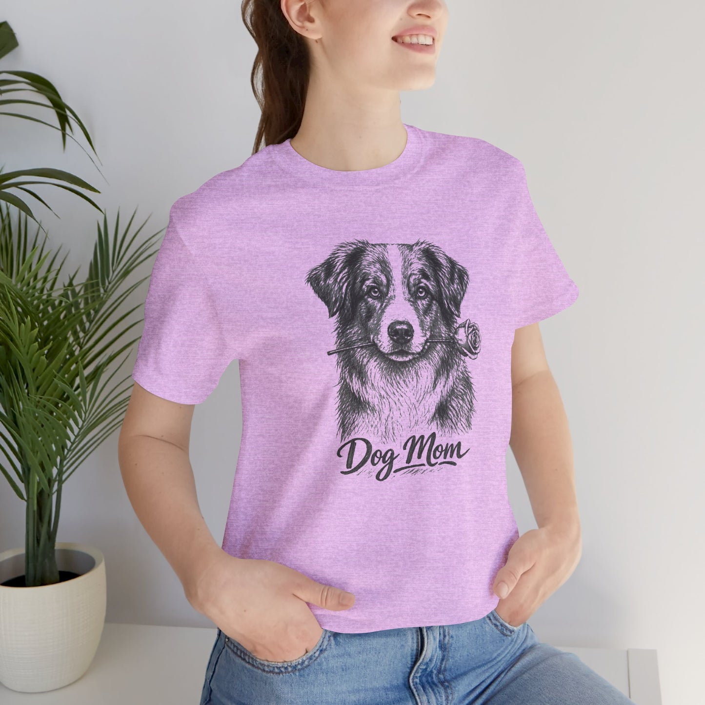 Australian Shepherd Dog Mom T-Shirt (Rose Collection)