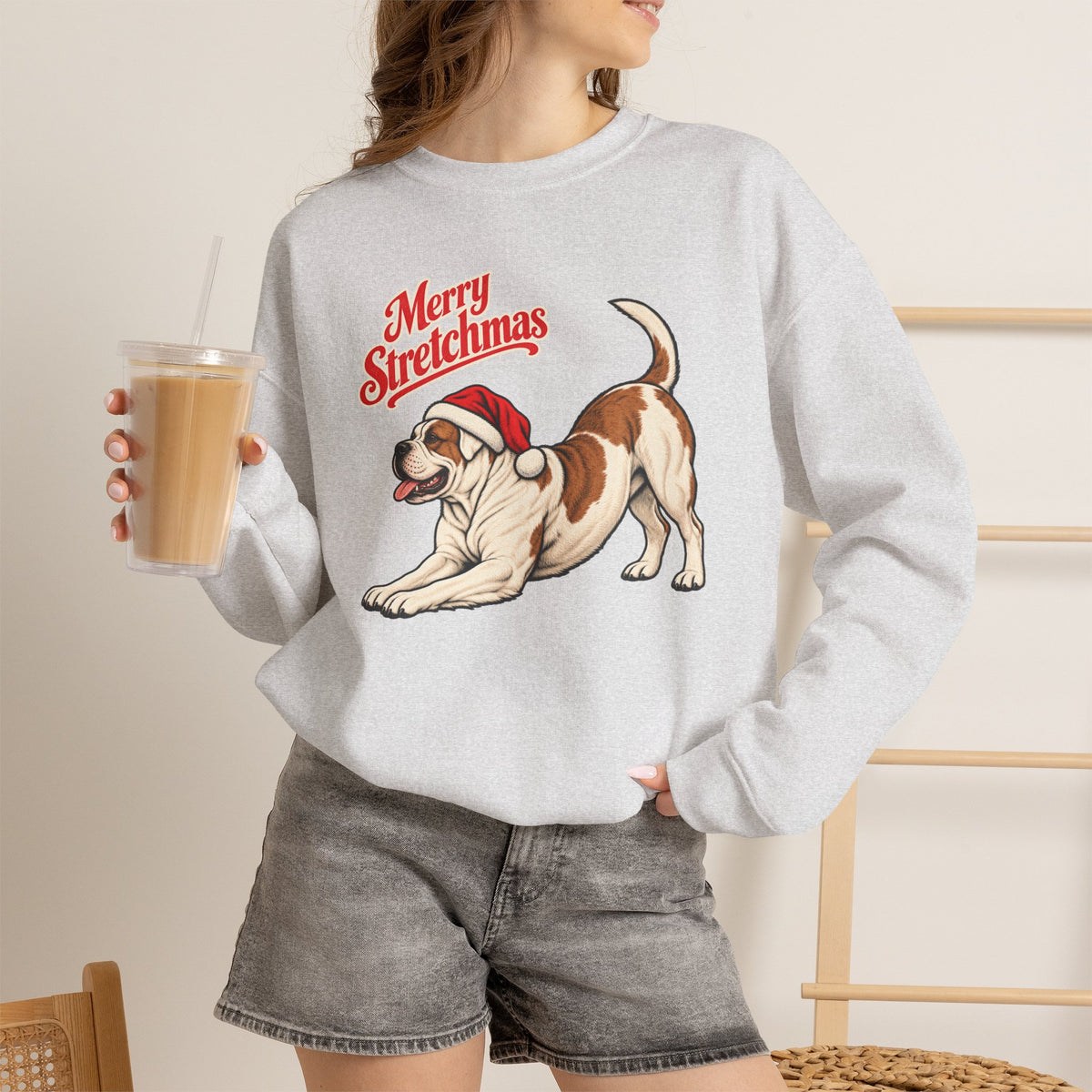 American Bulldog Christmas Sweatshirt | Merry Stretchmas