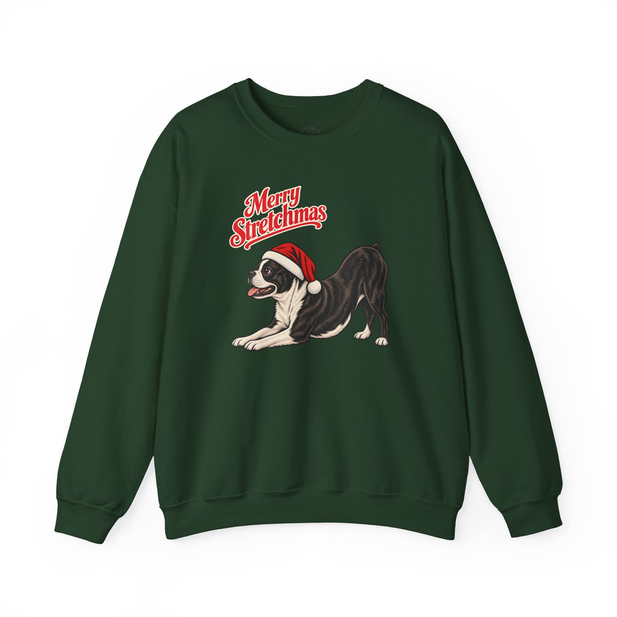 Boston Terrier Christmas Sweatshirt | Merry Stretchmas