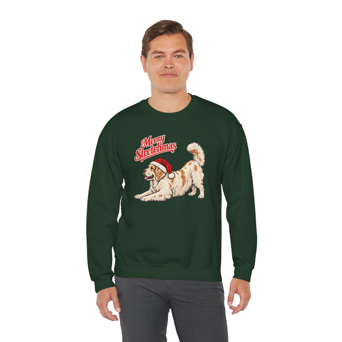 Clumber Spaniel Christmas Sweatshirt | Merry Stretchmas