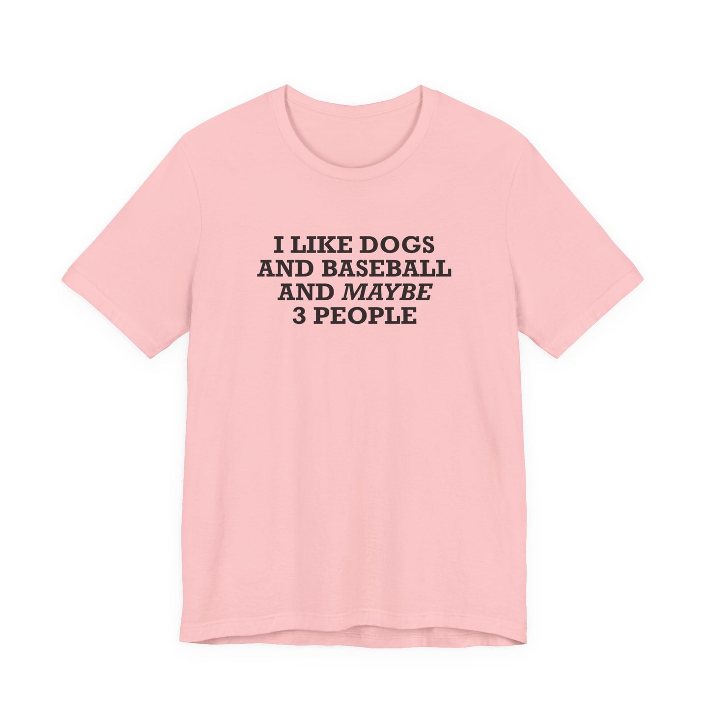 I Like Dogs And Baseball And Maybe 3 People T-Shirt