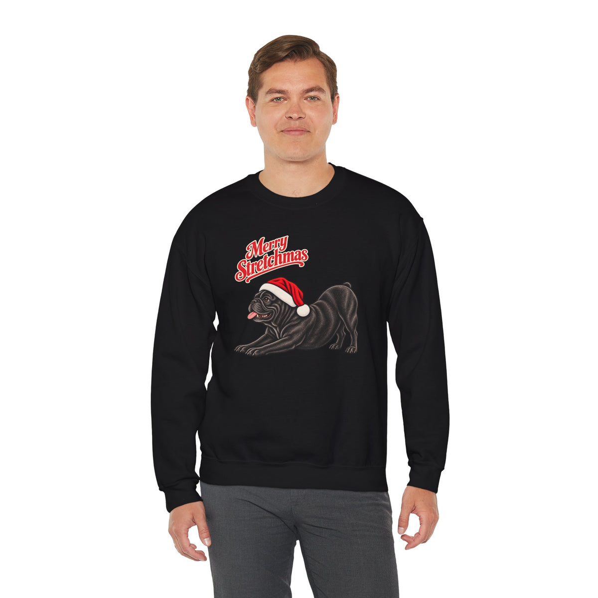 French Bulldog (Black) Christmas Sweatshirt | Merry Stretchmas