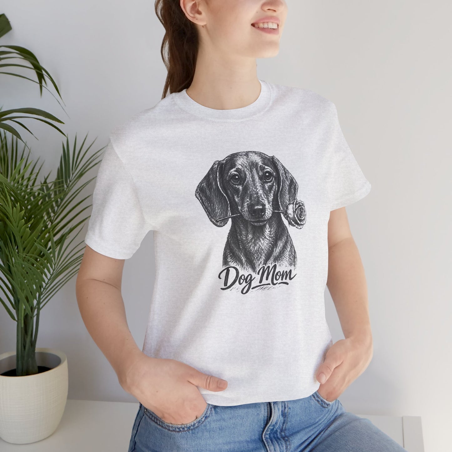 Dachshund Dog Mom T-Shirt (Rose Collection)