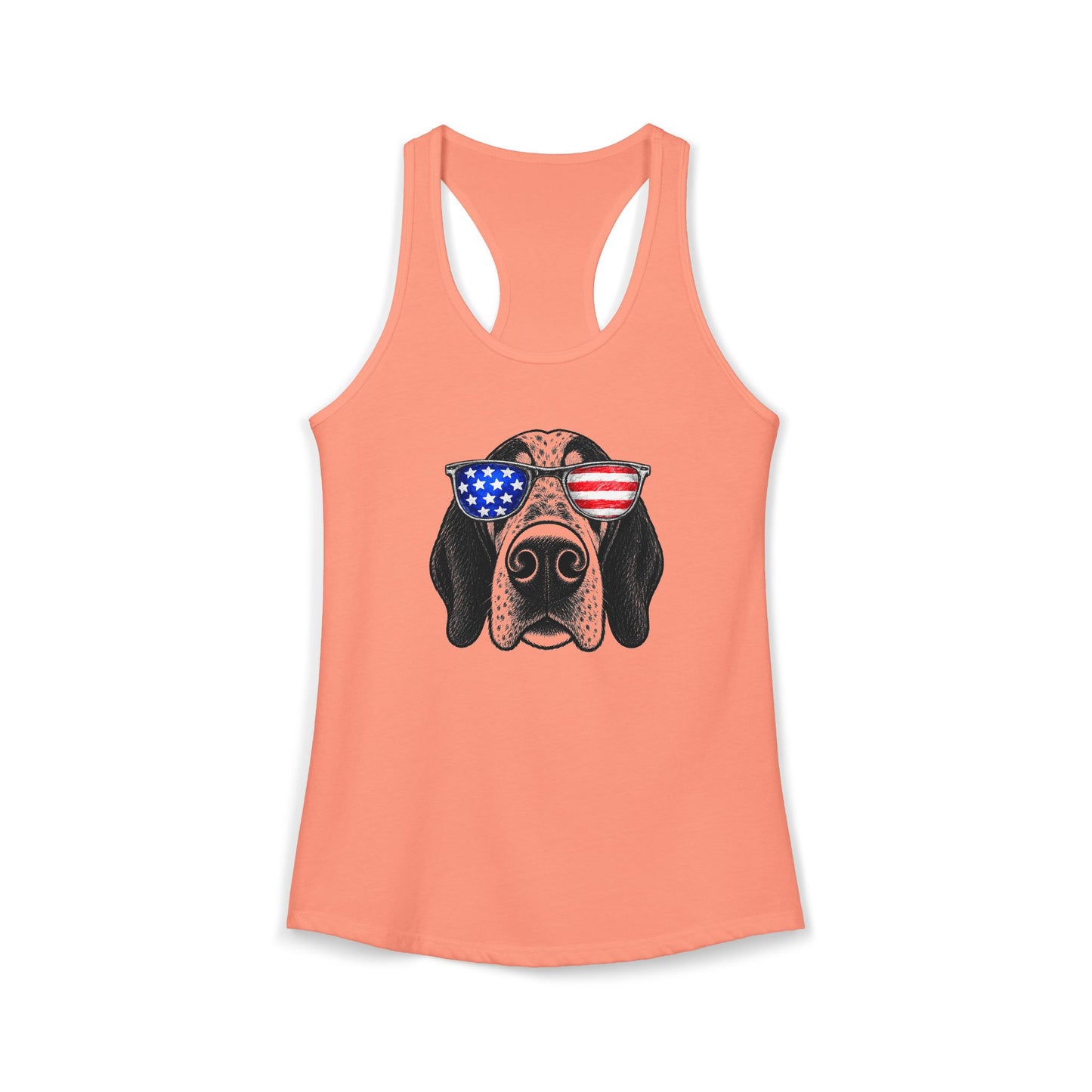 Red, White & BOOP Bluetick Coonhound - Women's Racerback Tanktop