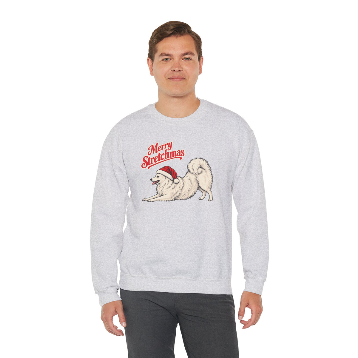 Japanese Spitz Christmas Sweatshirt | Merry Stretchmas