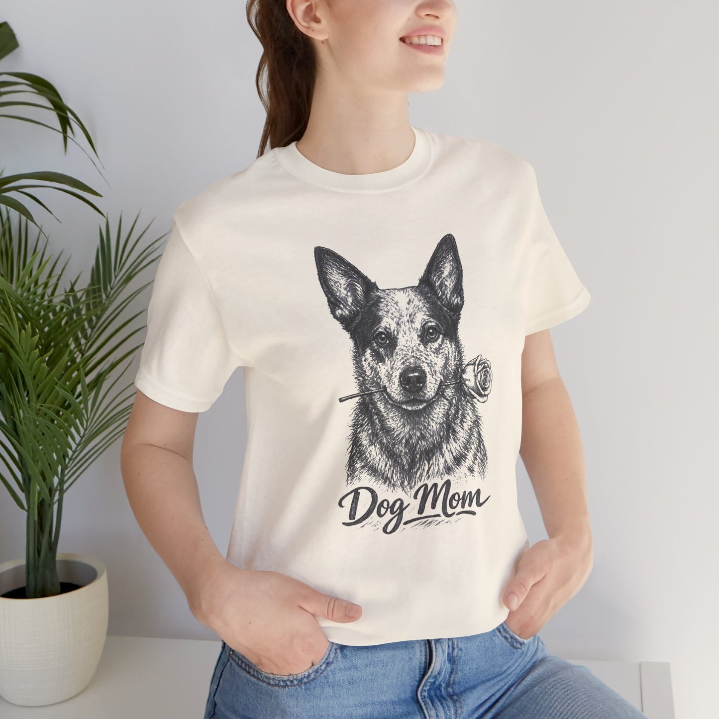 Australian Cattle Dog Heeler Dog Mom T-Shirt (Rose Collection)