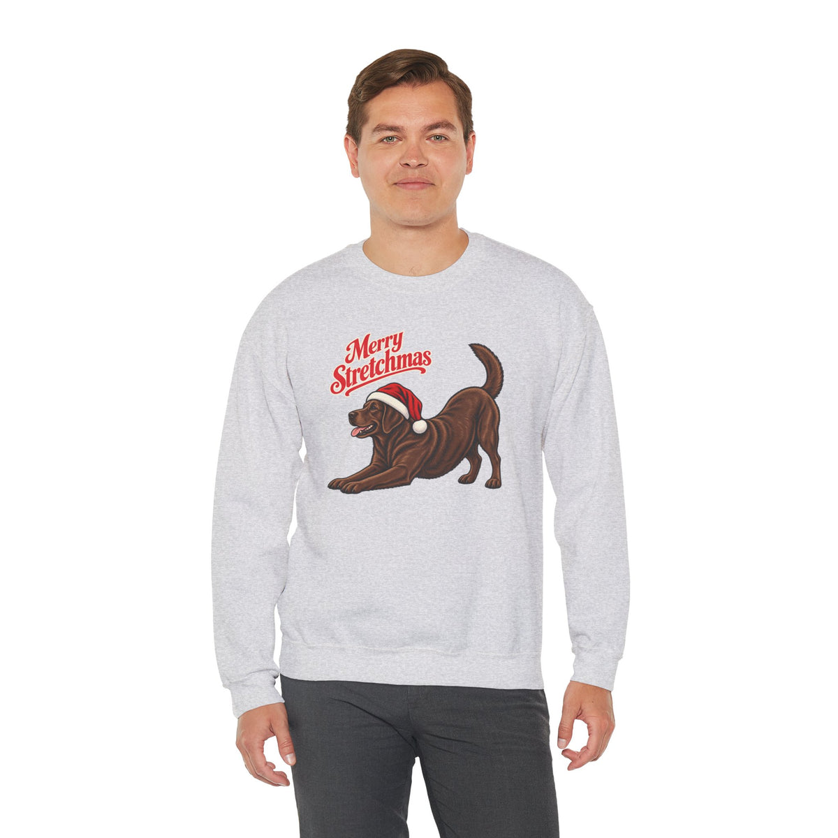 Chocolate Labrador Retriever Christmas Sweatshirt | Merry Stretchmas
