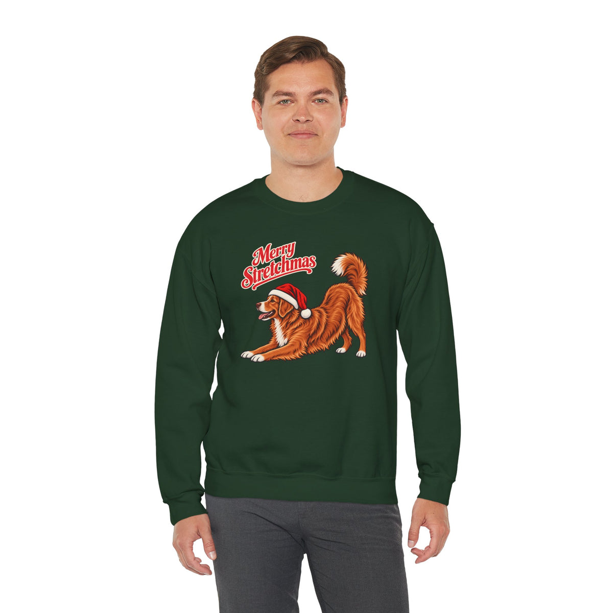 Nova Scotia Duck Tolling Retriever Christmas Sweatshirt | Merry Stretchmas