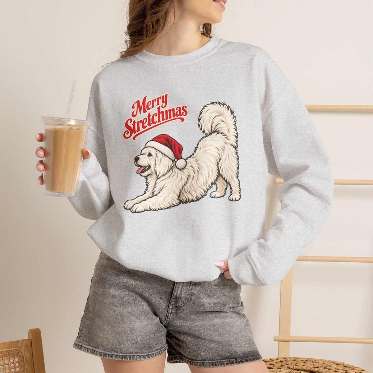 Coton de Tulear Christmas Sweatshirt | Merry Stretchmas
