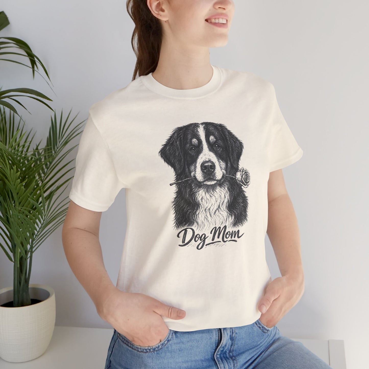 Bernese Mountain Dog Dog Mom T-Shirt (Rose Collection)