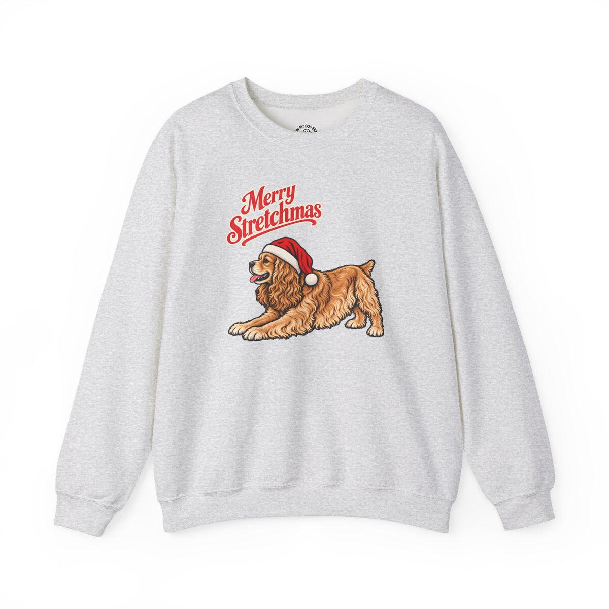 American Cocker Spaniel Christmas Sweatshirt | Merry Stretchmas (Docked Tail)