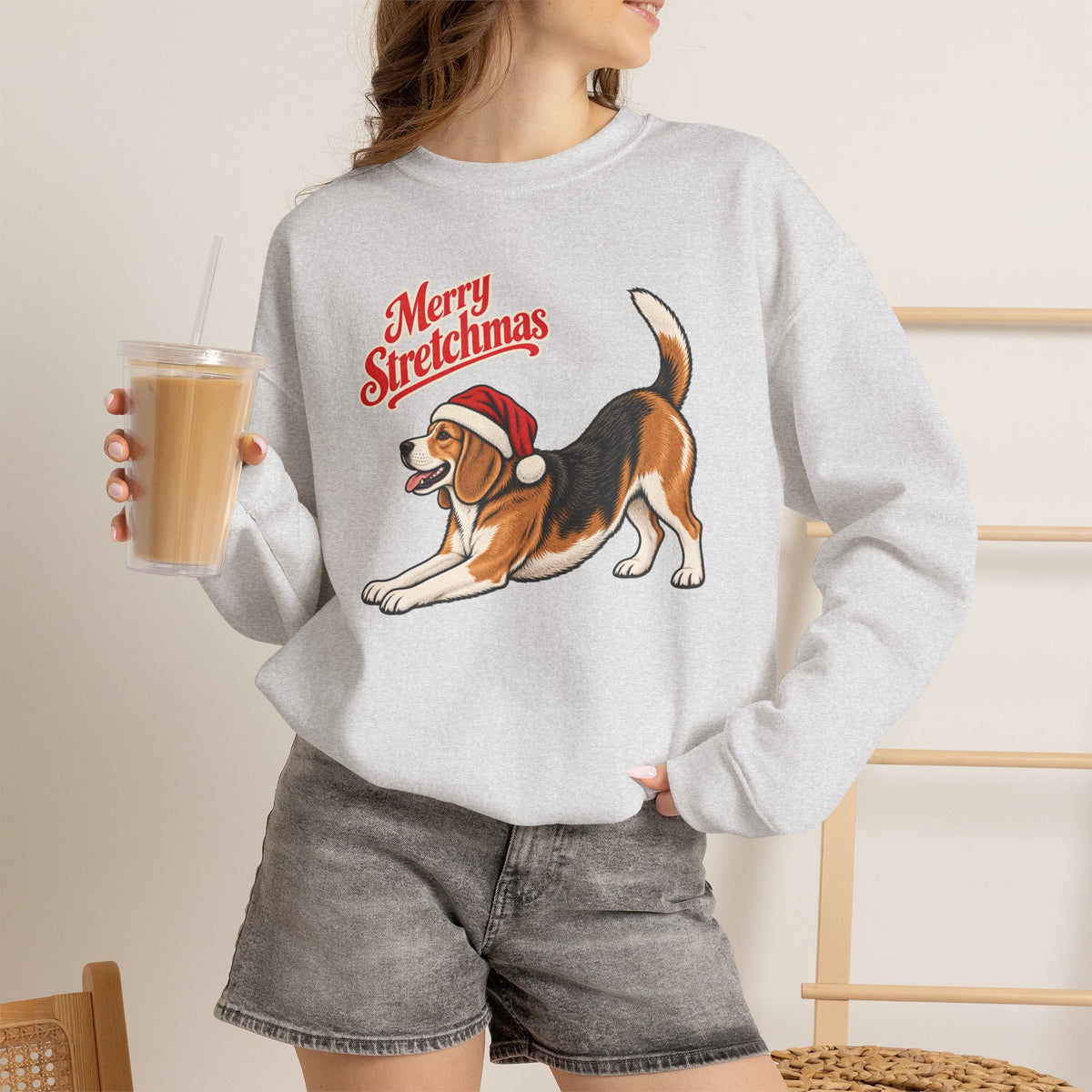 Beagle Christmas Sweatshirt | Merry Stretchmas