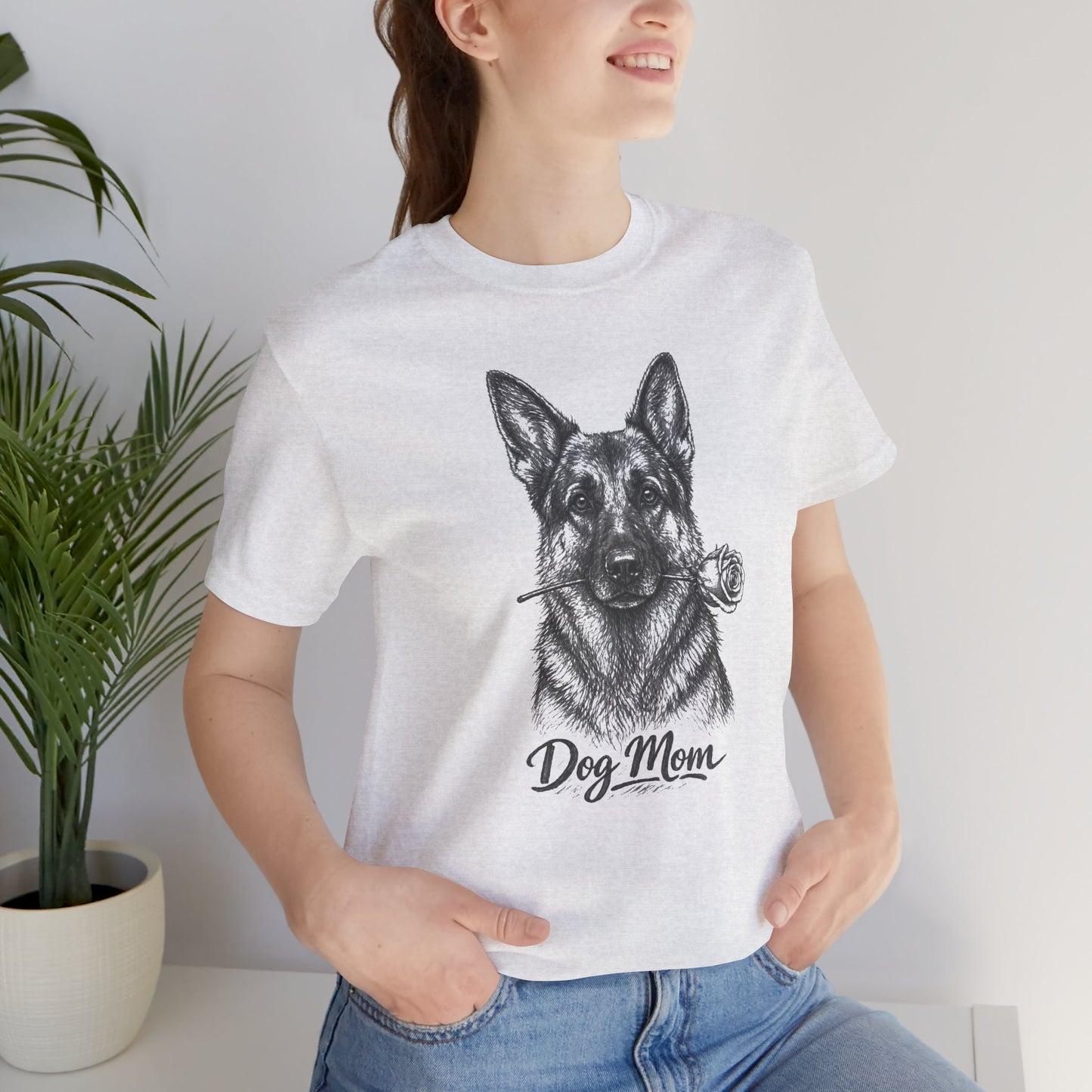 German Shepherd Dog Mom T-Shirt (Rose Collection)