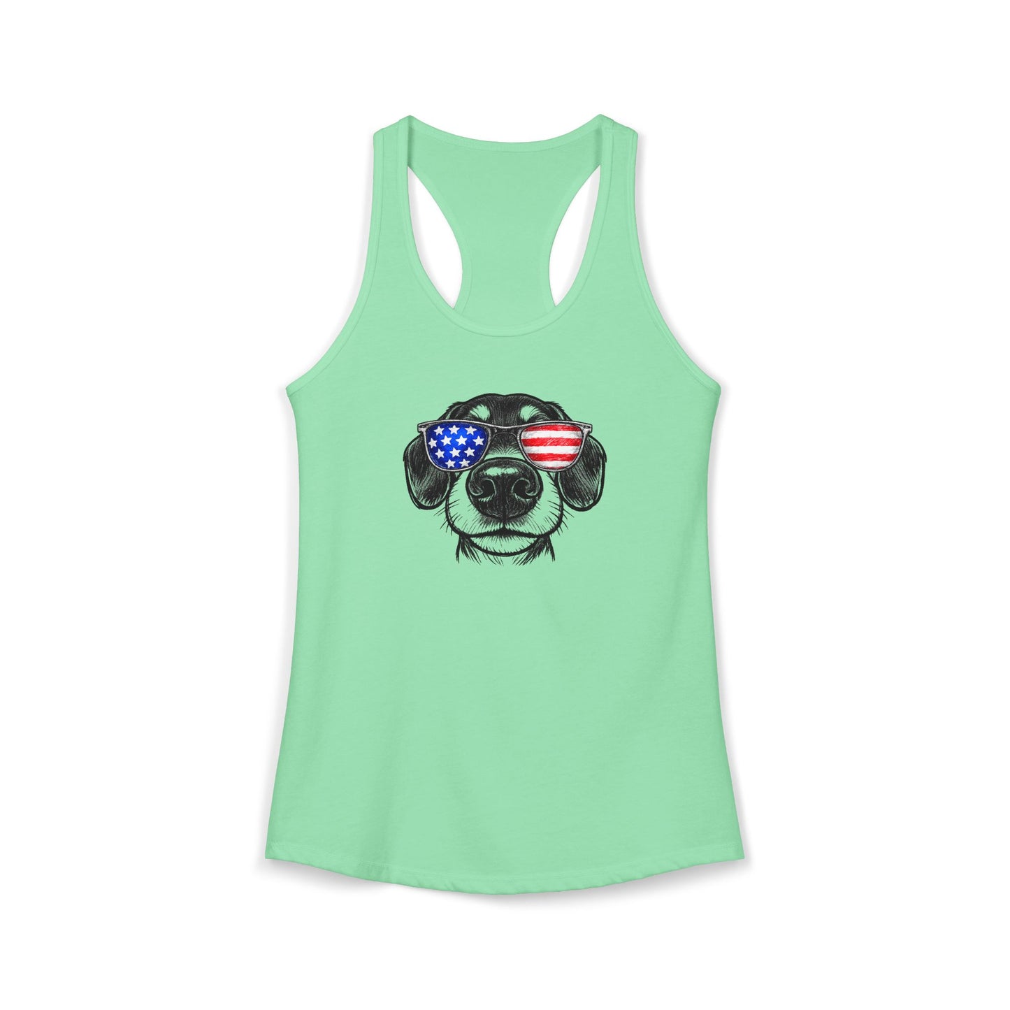 Red, White & BOOP Dachshund - Women's Racerback Tanktop