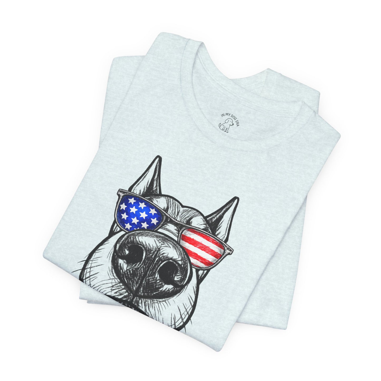 Red, White & BOOP Doberman T-Shirt (Cropped Ears)