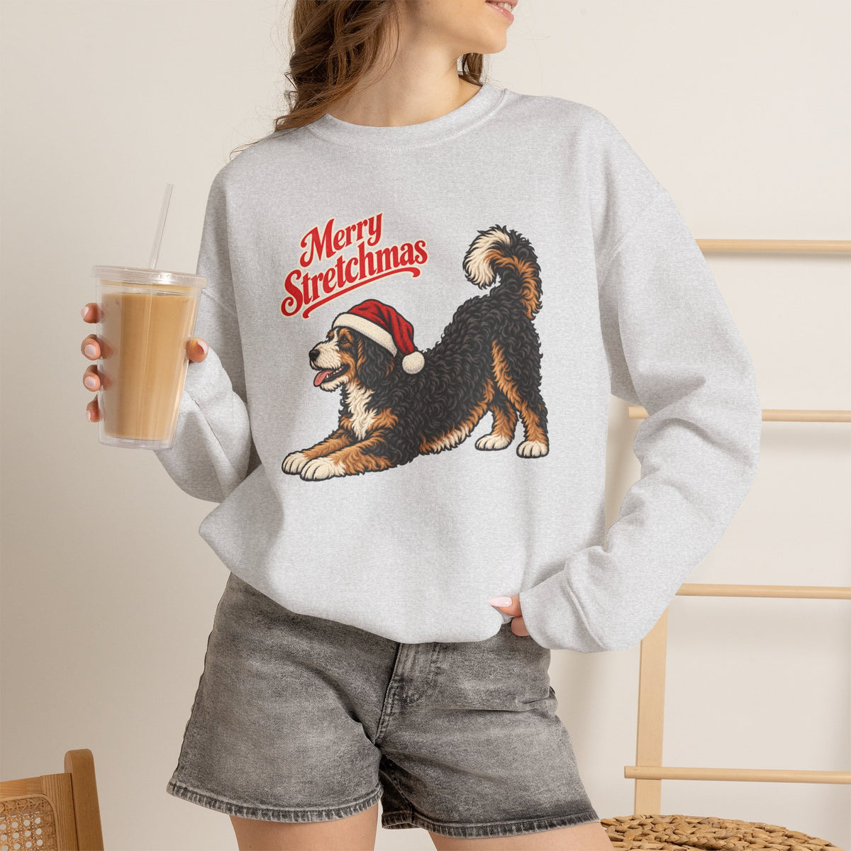 Bernedoodle Christmas Sweatshirt | Merry Stretchmas