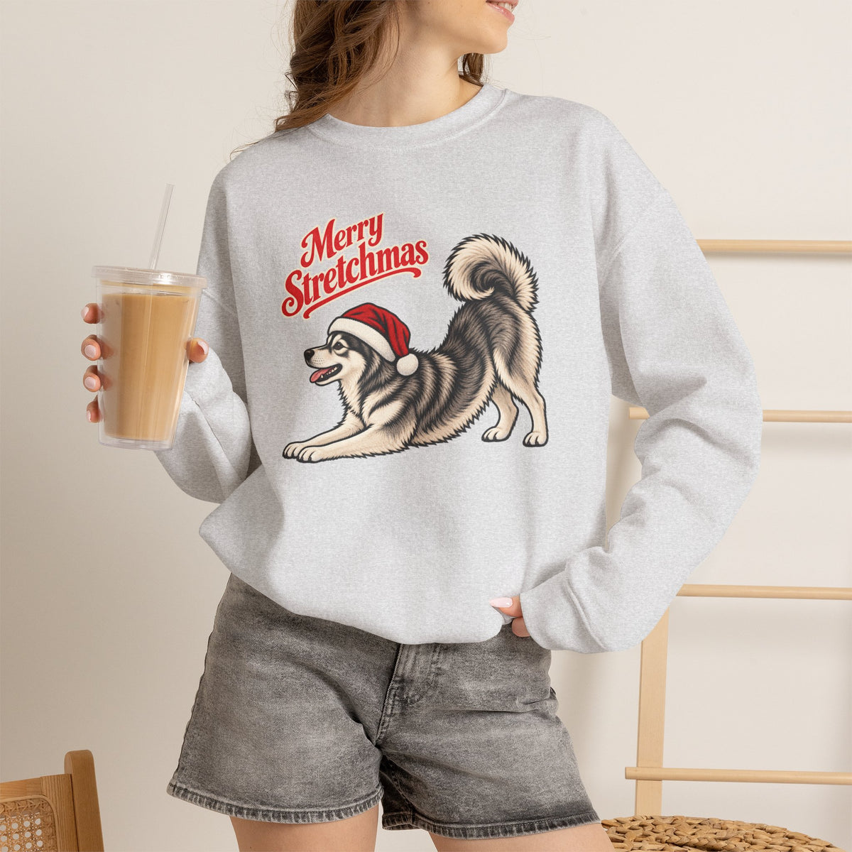 Alaskan Klee Kai Christmas Sweatshirt | Merry Stretchmas