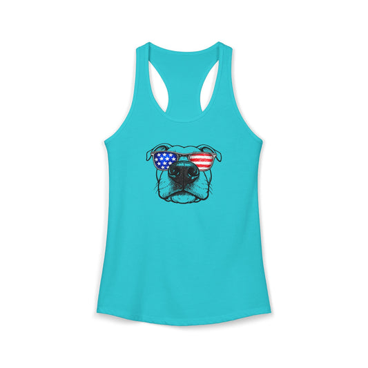 Red, White & BOOP American Staffordshire Terrier - Women's Racerback Tanktop