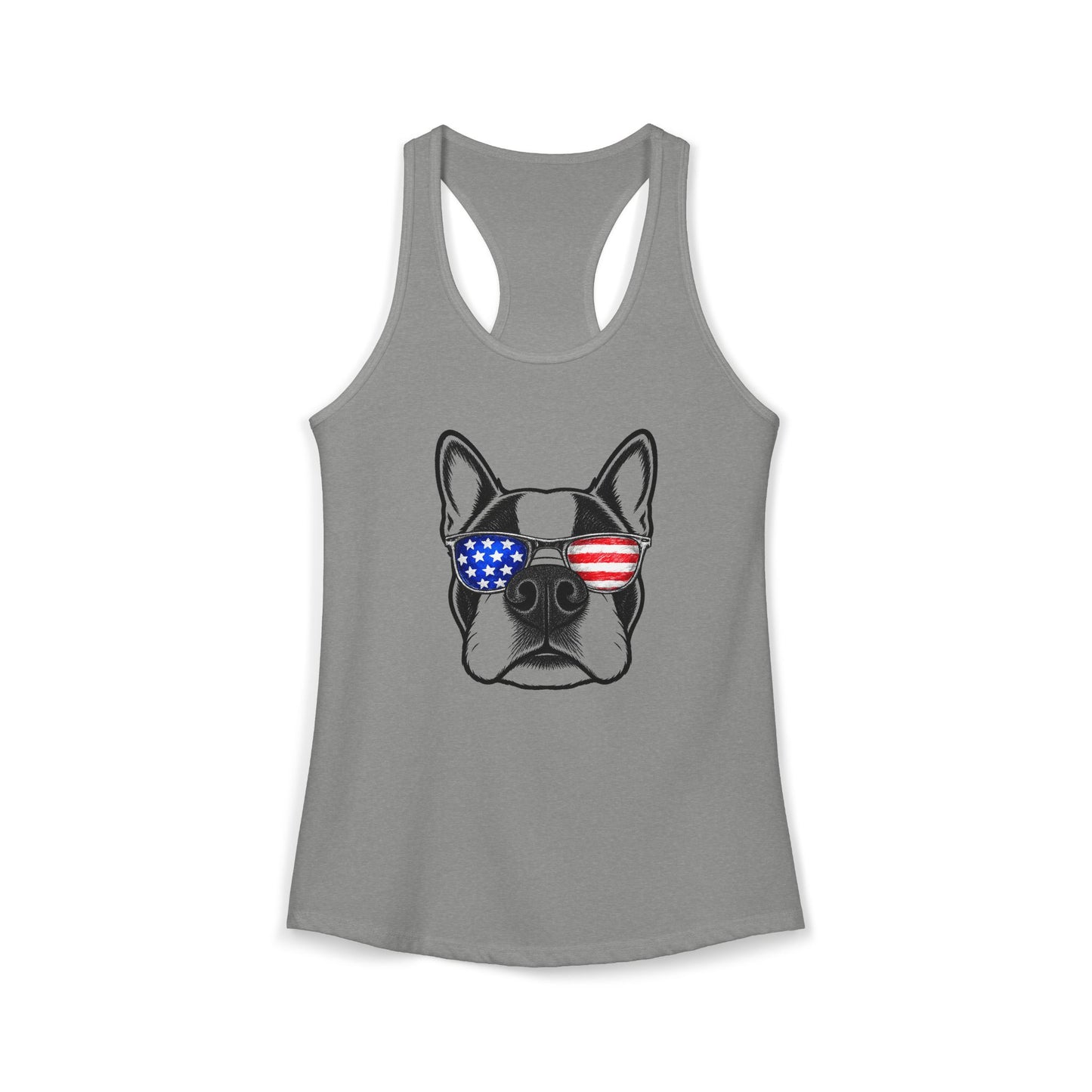 Red, White & BOOP Boston Terrier - Women's Racerback Tanktop