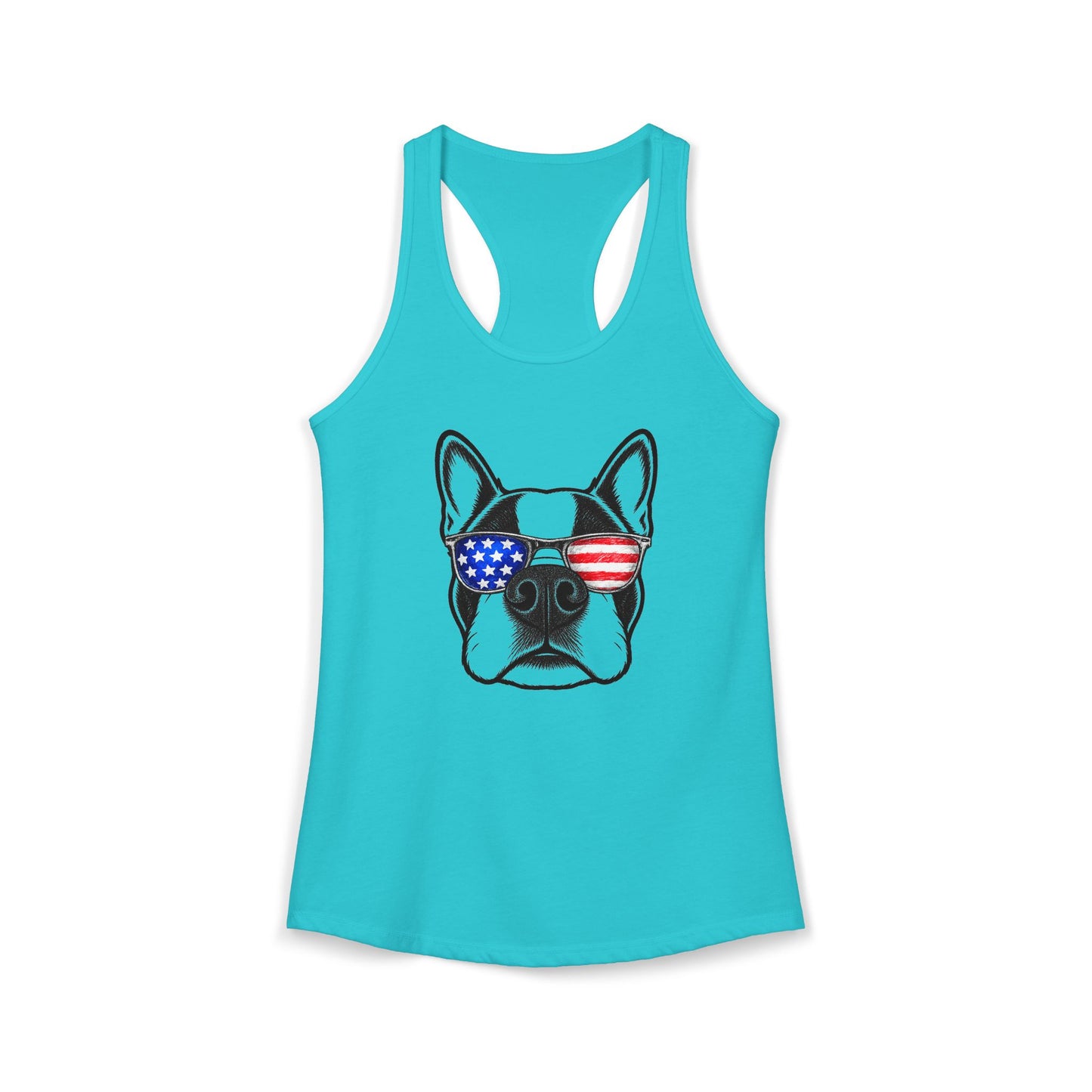 Red, White & BOOP Boston Terrier - Women's Racerback Tanktop