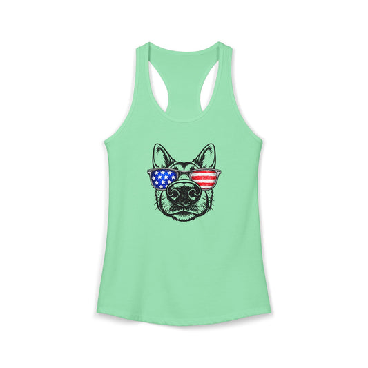 Red, White & BOOP German Shepherd - Women's Racerback Tanktop