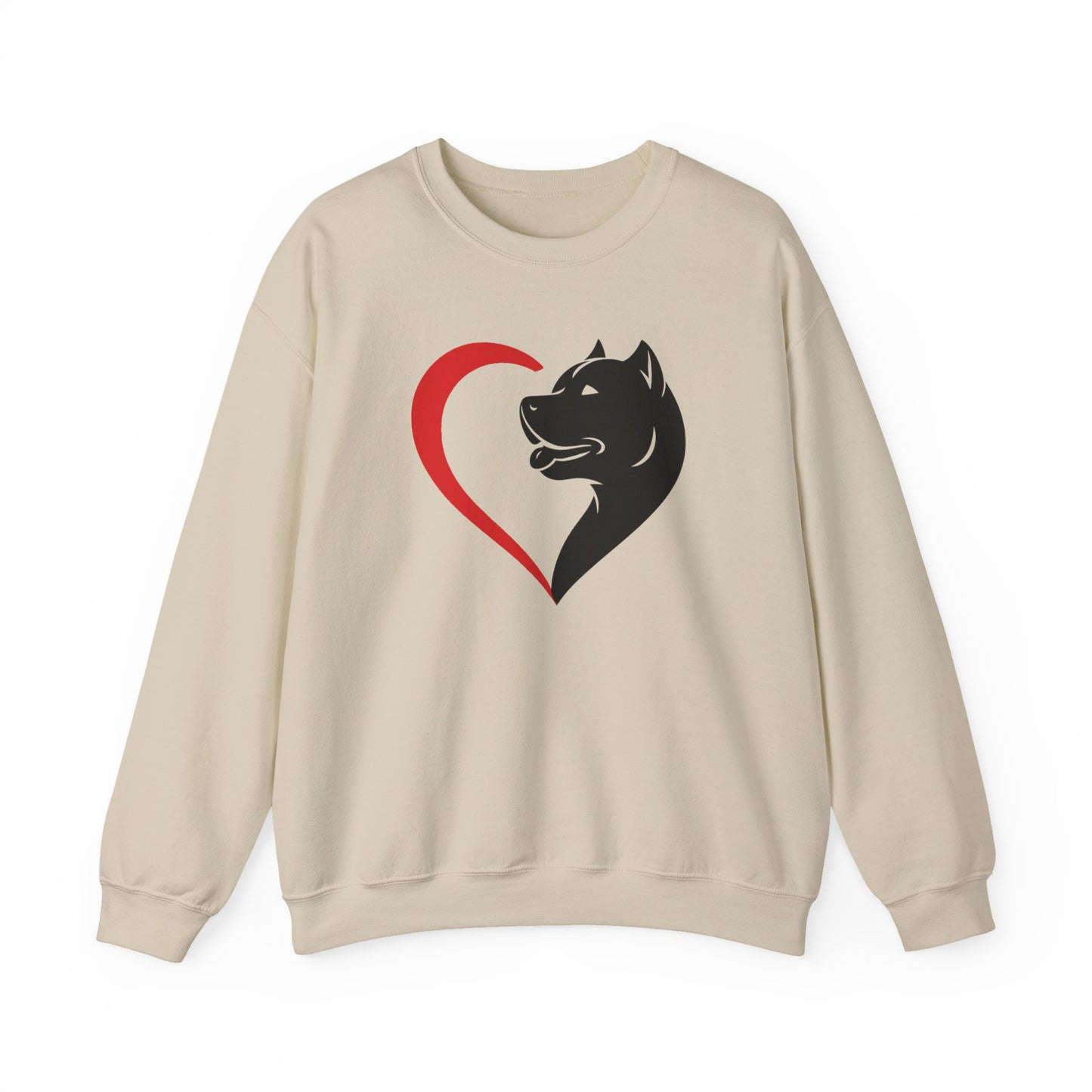Pit Bull Heart Sweatshirt | Cropped Ears