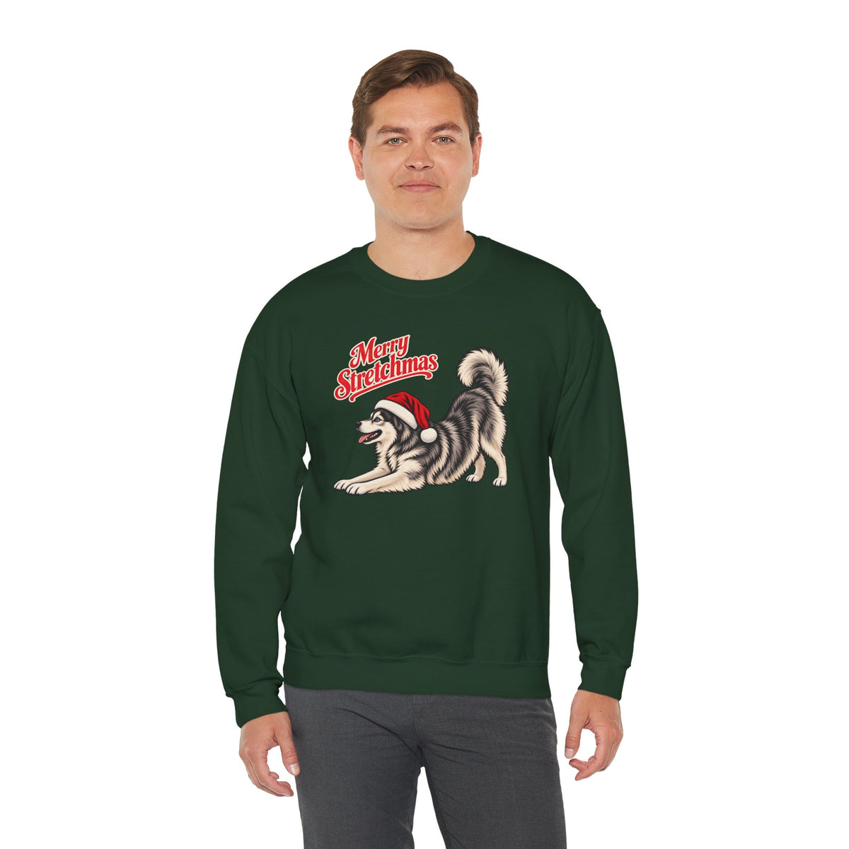 Pomsky Christmas Sweatshirt | Merry Stretchmas