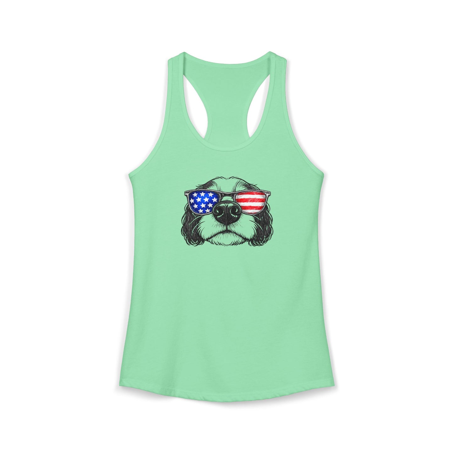 Red, White & BOOP Cavalier King Charles Spaniel - Women's Racerback Tanktop