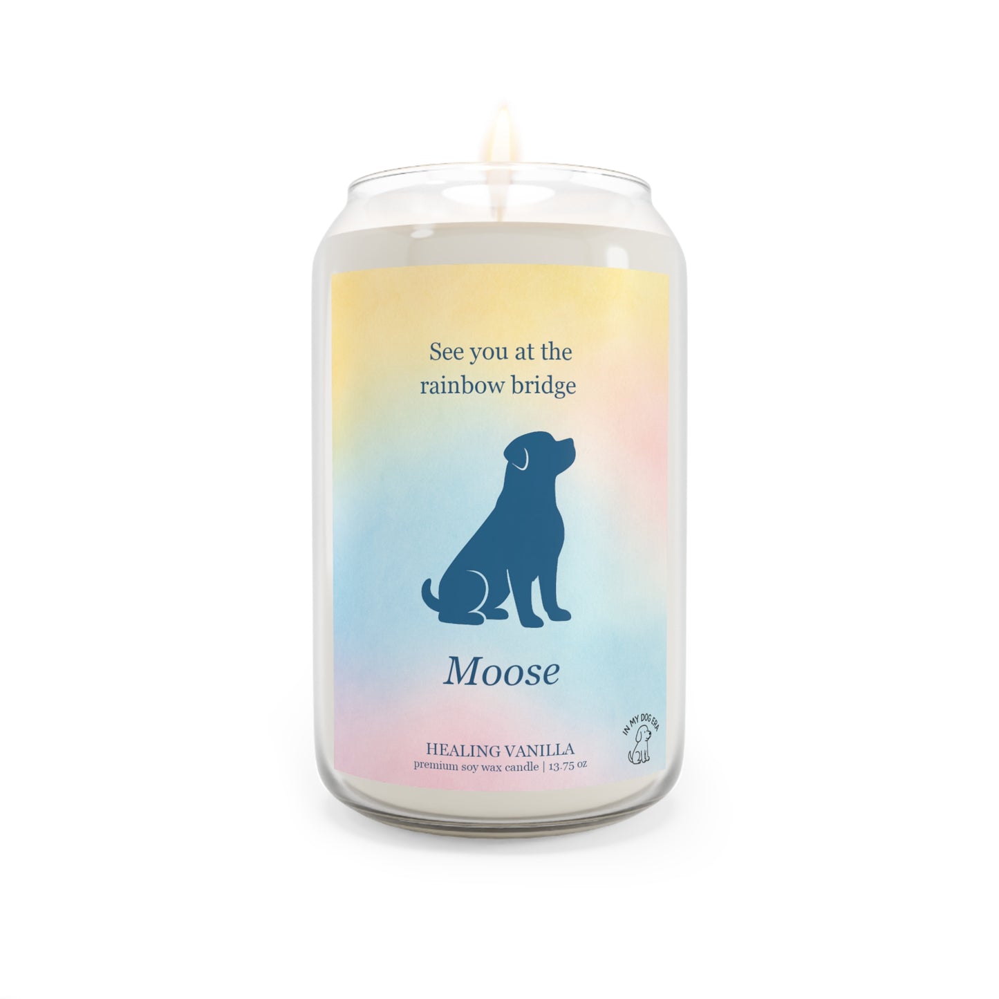 Rottweiler Rainbow Bridge Personalized Memorial Candle