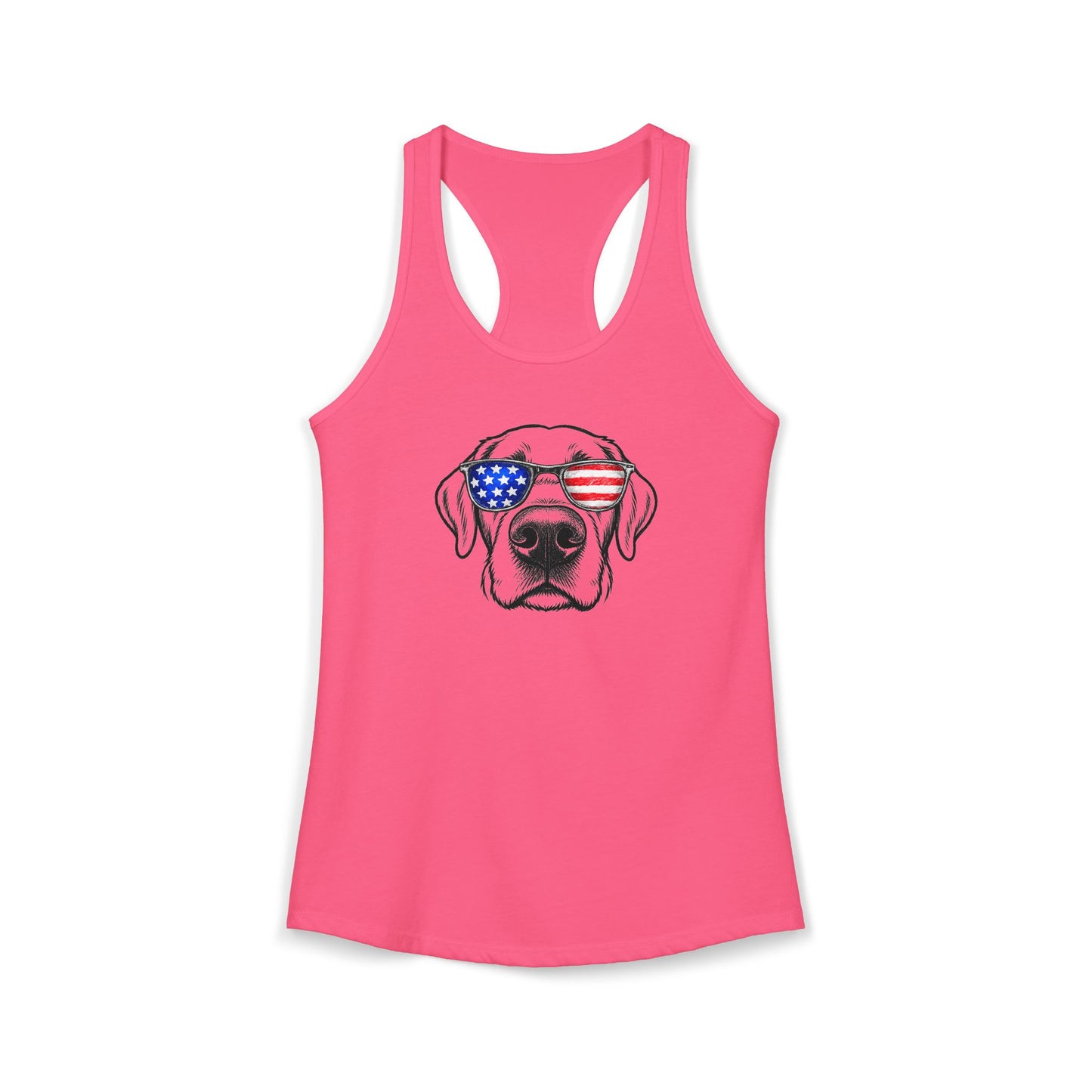 Red, White & BOOP Chocolate Labrador Retreiver - Women's Racerback Tanktop