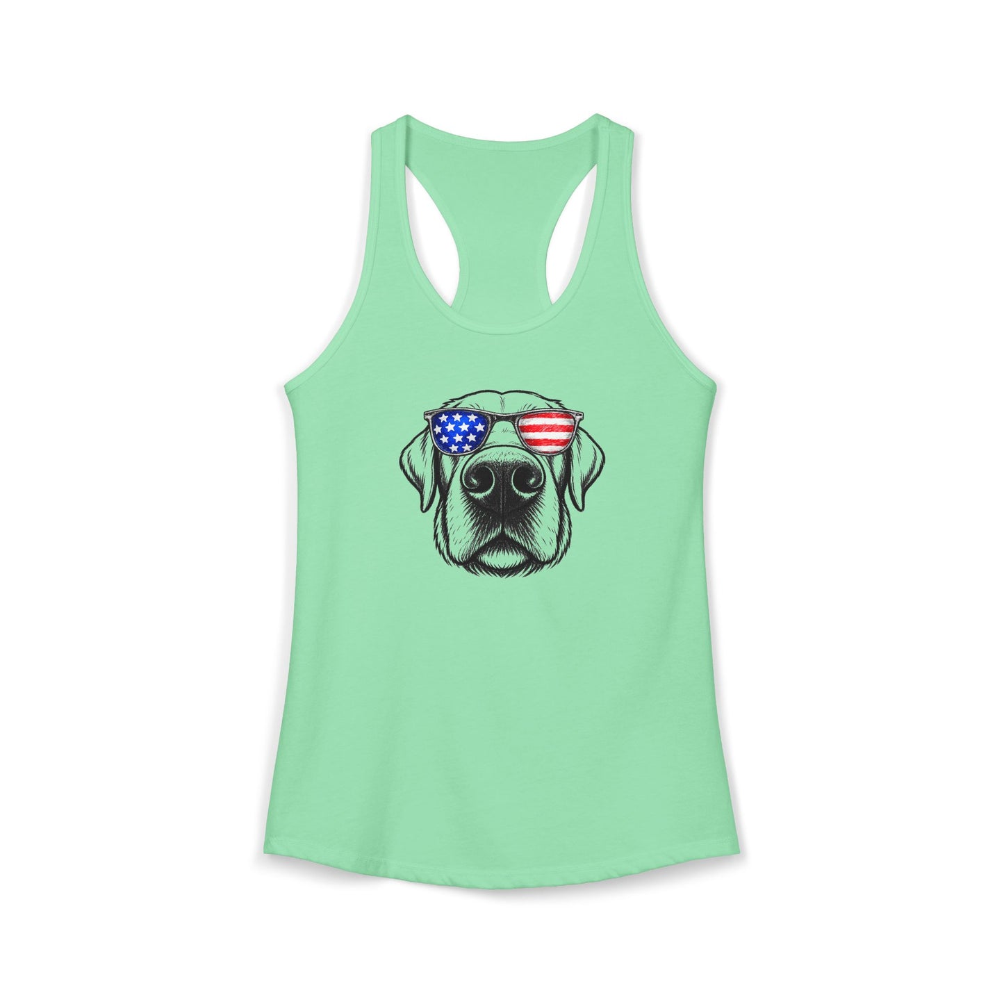 Red, White & BOOP Yellow Labrador Retreiver - Women's Racerback Tanktop