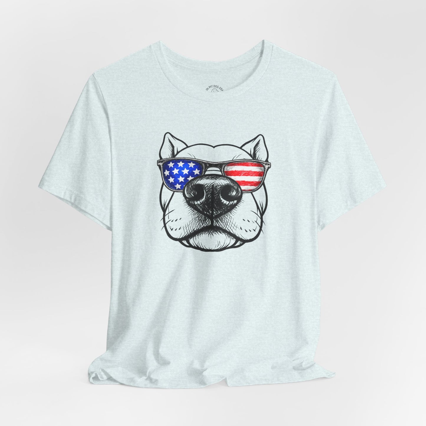Red, White & BOOP Pit Bull T-Shirt (Cropped Ears)