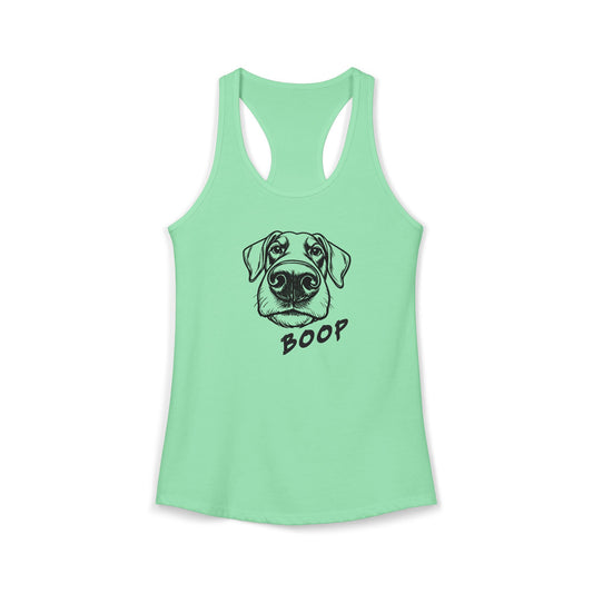 BOOP Classic - Doberman - Women's Racerback Tanktop (Natural Ears)