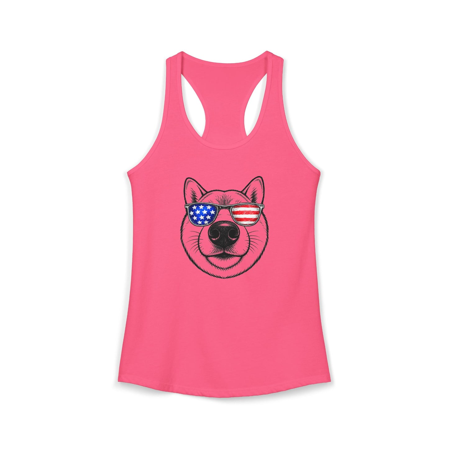 Red, White & BOOP Shiba Inu - Women's Racerback Tanktop