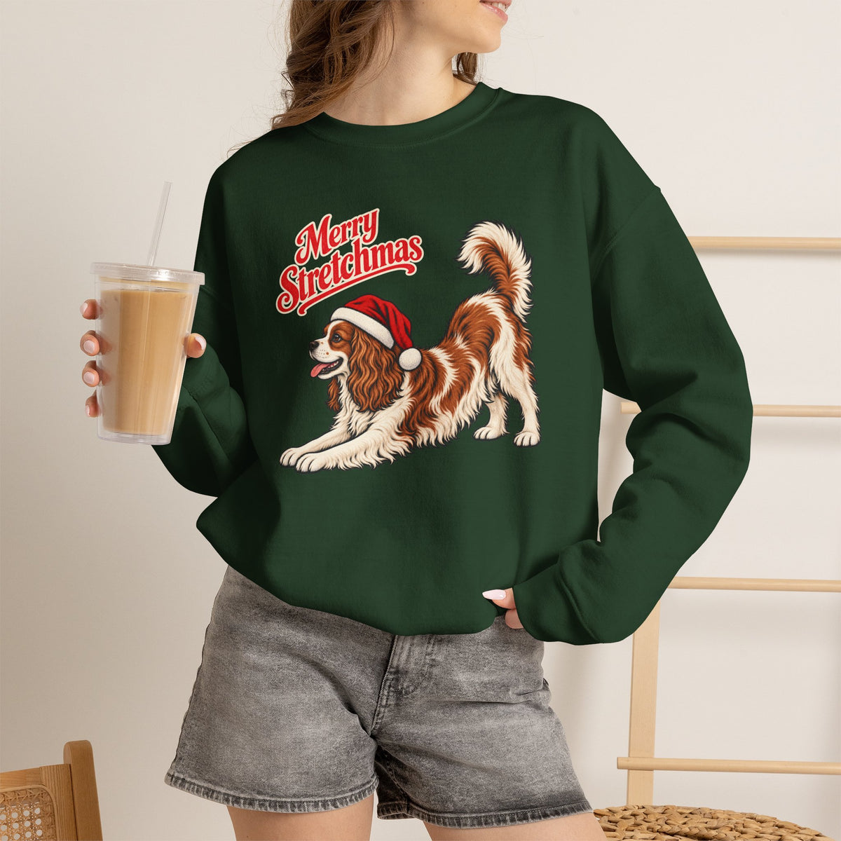 Cavalier King Charles Spaniel Christmas Sweatshirt | Merry Stretchmas