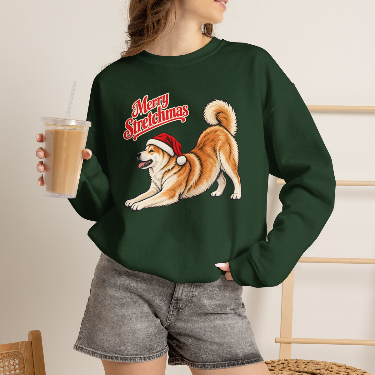 Akita Christmas Sweatshirt | Merry Stretchmas