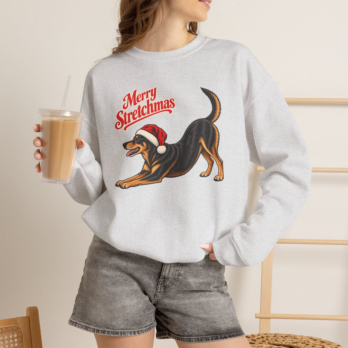 Australian Kelpie Christmas Sweatshirt | Merry Stretchmas