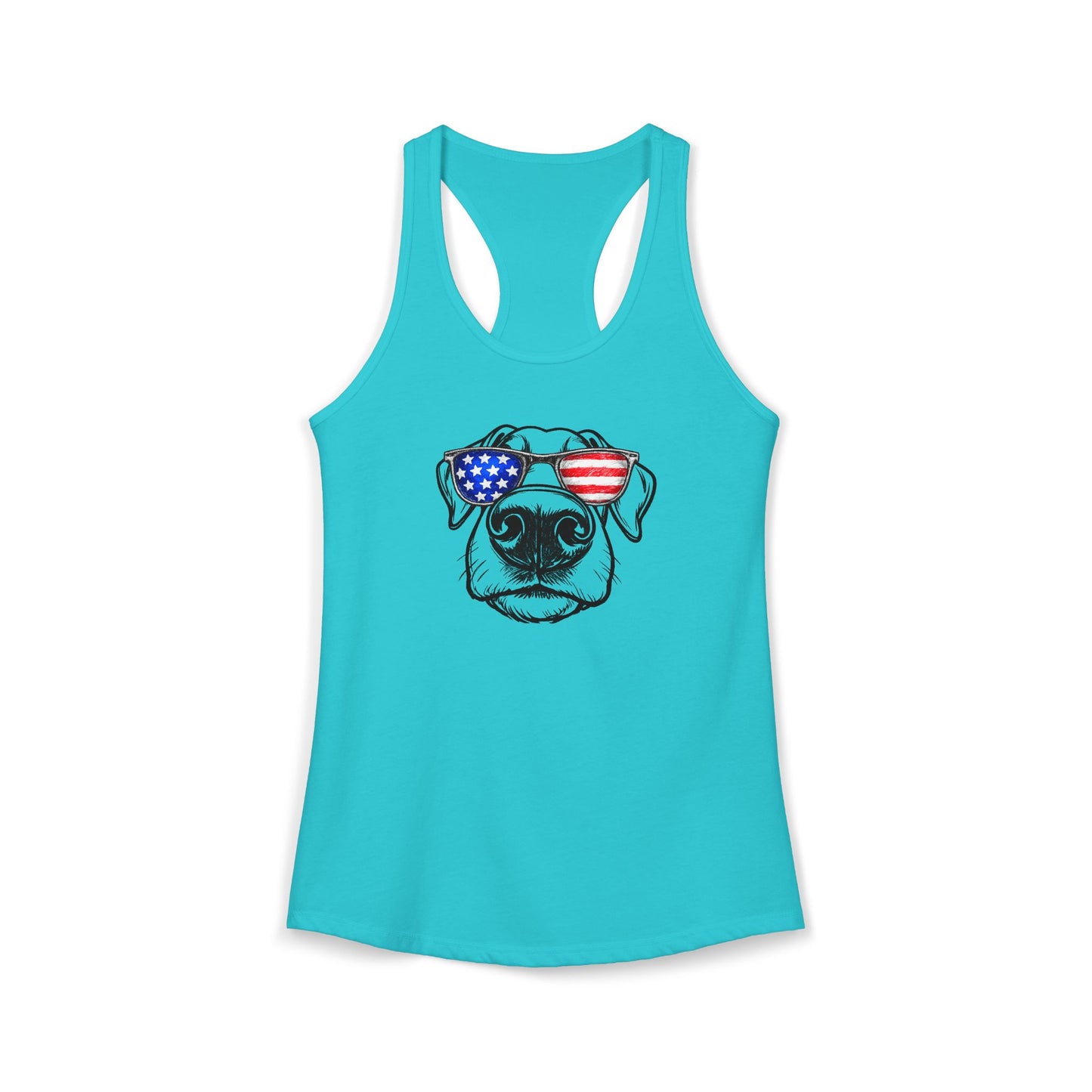 Red, White & BOOP Doberman - Women's Racerback Tanktop (Natural Ears)
