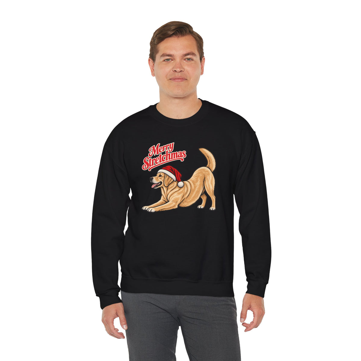 Yellow Labrador Retriever Christmas Sweatshirt | Merry Stretchmas