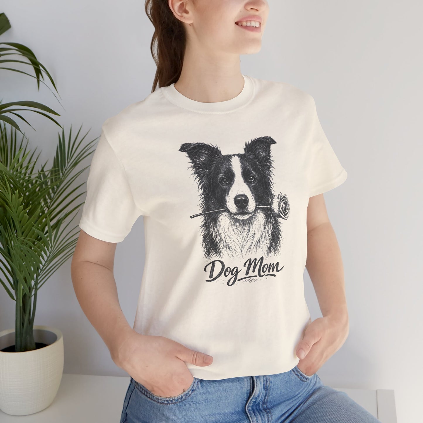 Border Collie Dog Mom T-Shirt (Rose Collection)