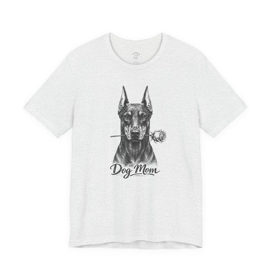 Doberman Dog Mom T-Shirt (Rose Collection) - Cropped Ears