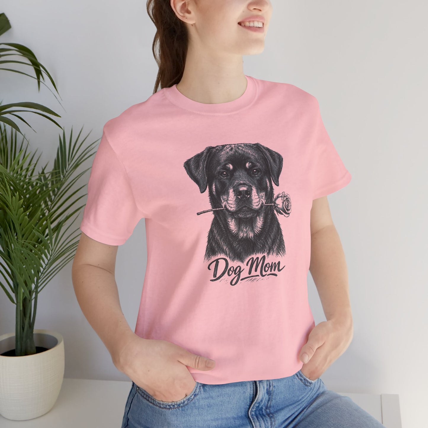 Rottweiler Dog Mom T-Shirt (Rose Collection)