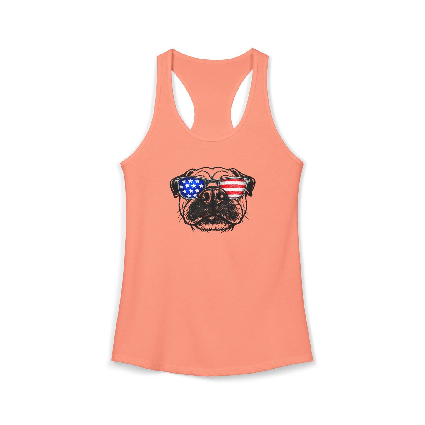 Red, White & BOOP Pug - Women's Racerback Tanktop