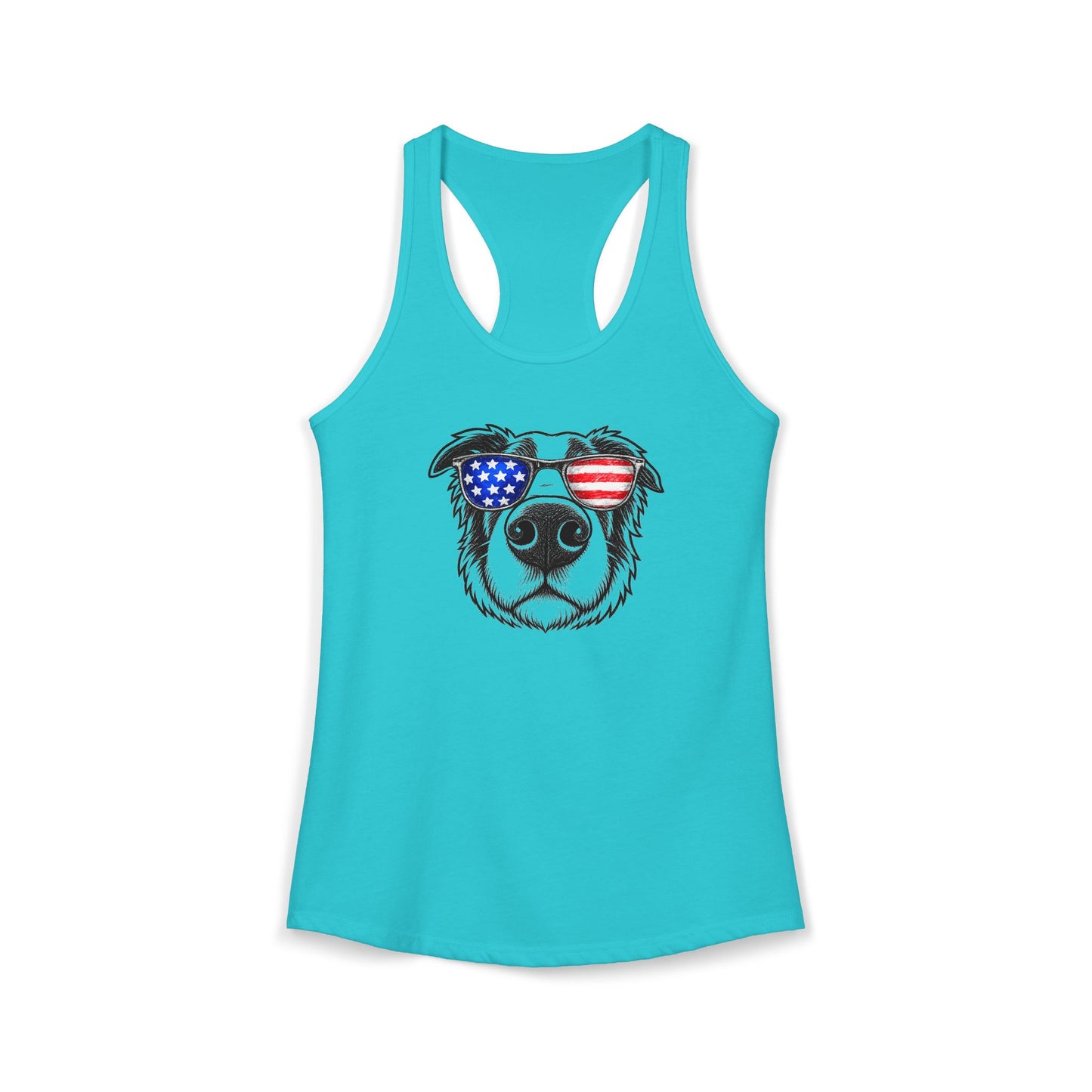Red, White & BOOP Border Collie - Women's Racerback Tanktop