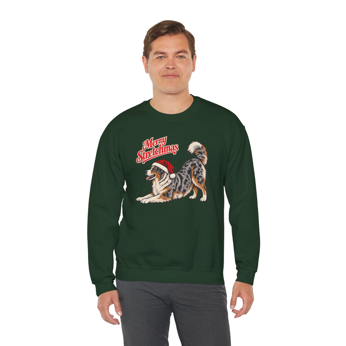 Australian Shepherd Christmas Sweatshirt | Merry Stretchmas