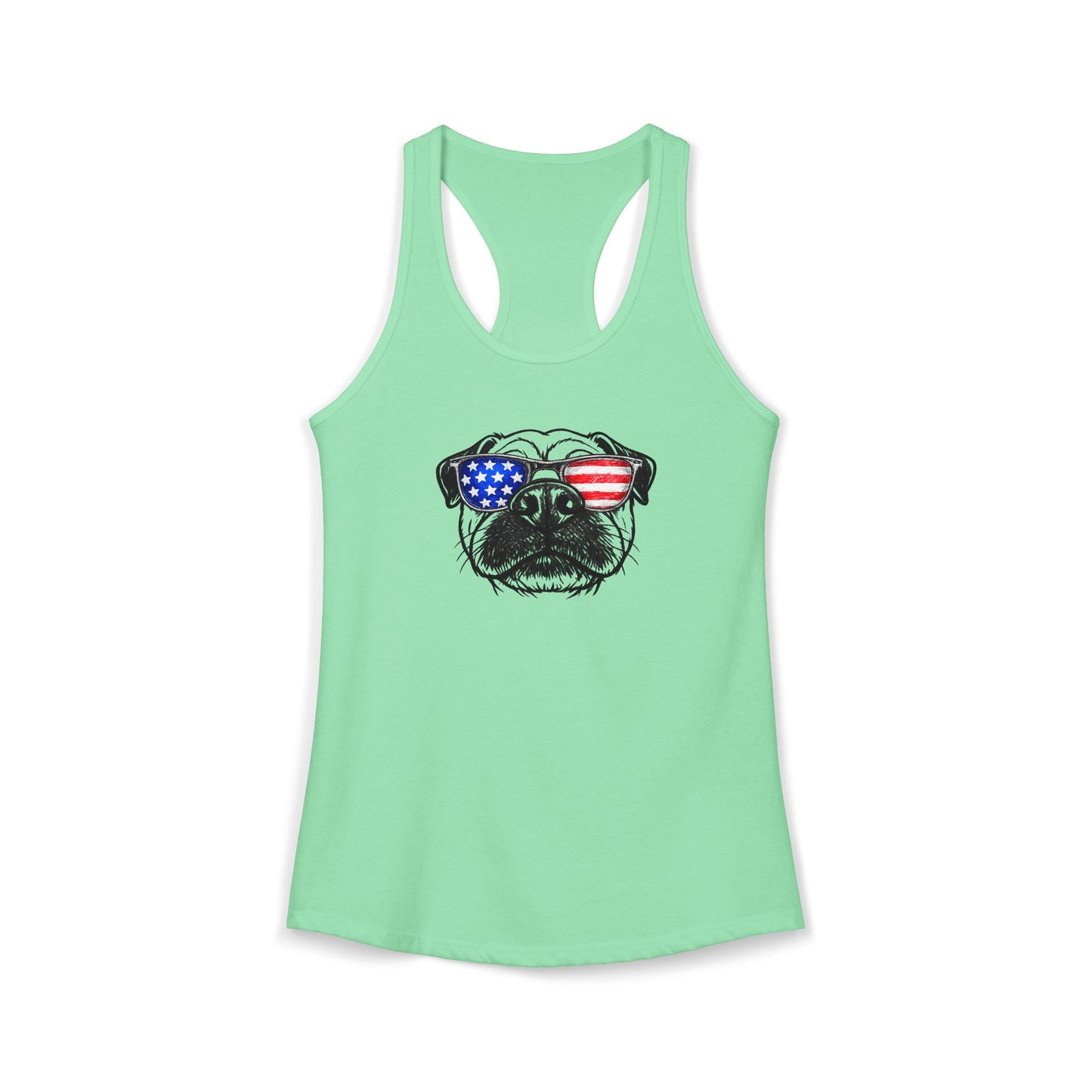 Red, White & BOOP Pug - Women's Racerback Tanktop