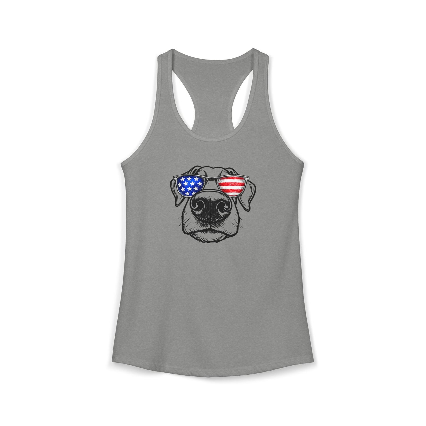 Red, White & BOOP Doberman - Women's Racerback Tanktop (Natural Ears)