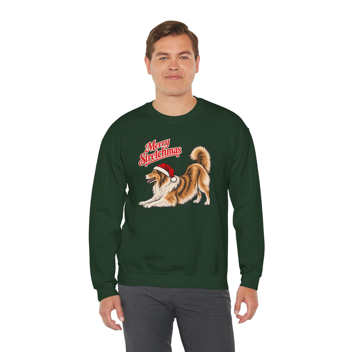 Rough Collie Christmas Sweatshirt | Merry Stretchmas
