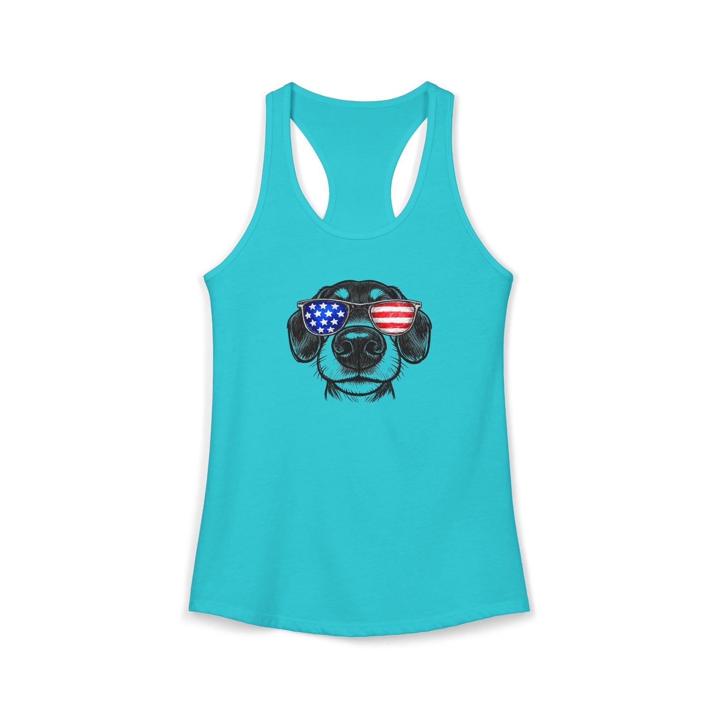 Red, White & BOOP Dachshund - Women's Racerback Tanktop