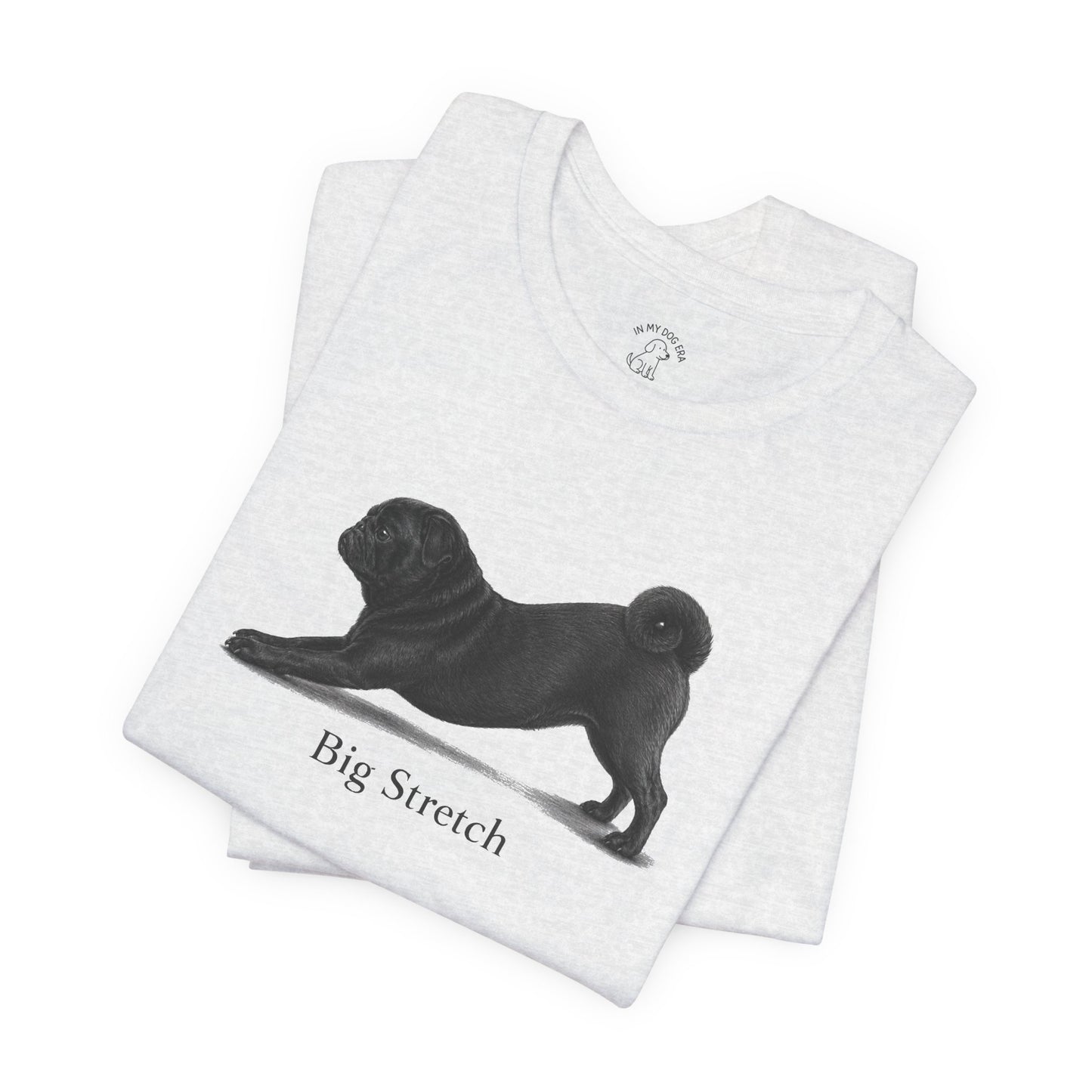 Big Stretch Black Pug T-Shirt